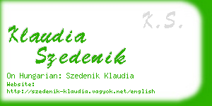 klaudia szedenik business card